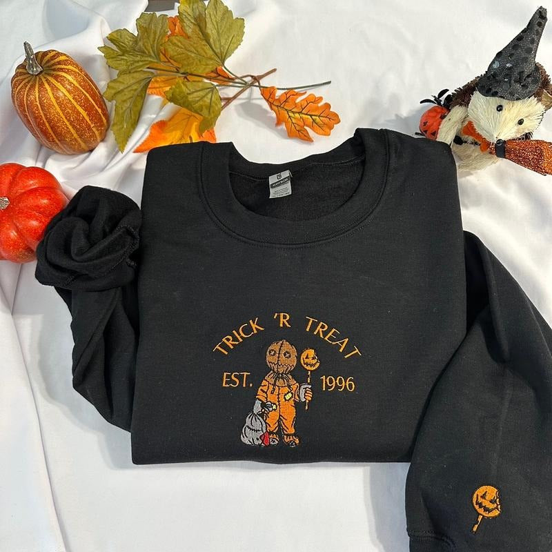 Trick r Treat embroidered sweatshirt T-Shirts, Hoodie | GrindPrints.com