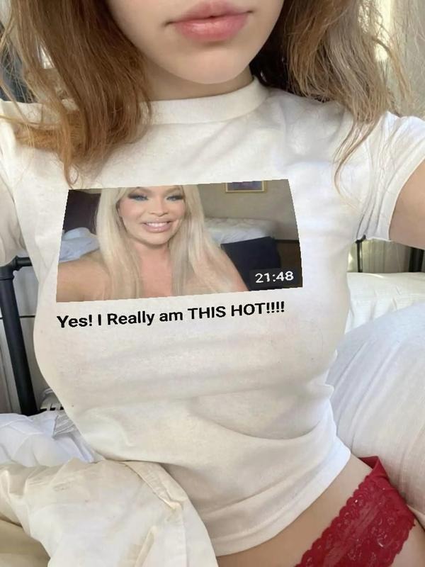 Trisha Paytas Baby Tee Trashy Bimbo Shirt, Iconic Y2K Aesthetic Vintage 90s Baby Tee, Trisha Paytas Crying Trashy Y2K...