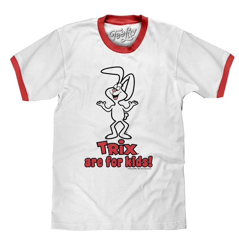 Trix are for Kids! Ringer T-Shirt - White and Red graphic tee Hoodie, Sweatshirt | GrindPrints.com