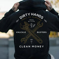Troll Co Work Hard Dirty Hands Clean Money T-shirt Sweatshirt Hoodie, Trending Mechanic Unisex Shirt, Knuckle Busters...