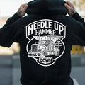 Troll Co Work Needle Up Hammer Down T-shirt Sweatshirt Hoodie, Trending Mechanic Unisex Shirt, Back Side Printed Workwear...