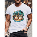 Tropical Pineapples With Sunglasses Print Tee Shirt, Tees For Men, Casual Short Sleeve T-shirt For Summer made in usa...