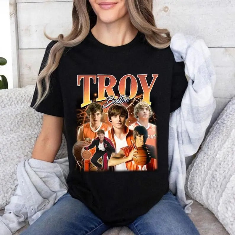 Troy Bolton Throwback T-Shirt Sweatshirt Hoodie | GrindPrints.com