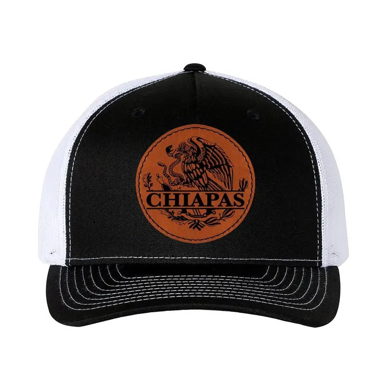 Trucker Hat Baseball Cap Mexican Hat Chiapas Mexico Eagle Leather Patch Style Hat T-Shirts, Hoodie, Sweatshirt