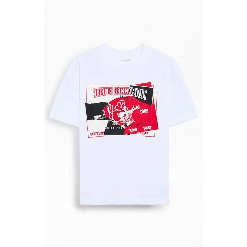 True Religion Men's Torn Logo T-Shirt - Multicolor Hoodie, Sweatshirt | GrindPrints.com