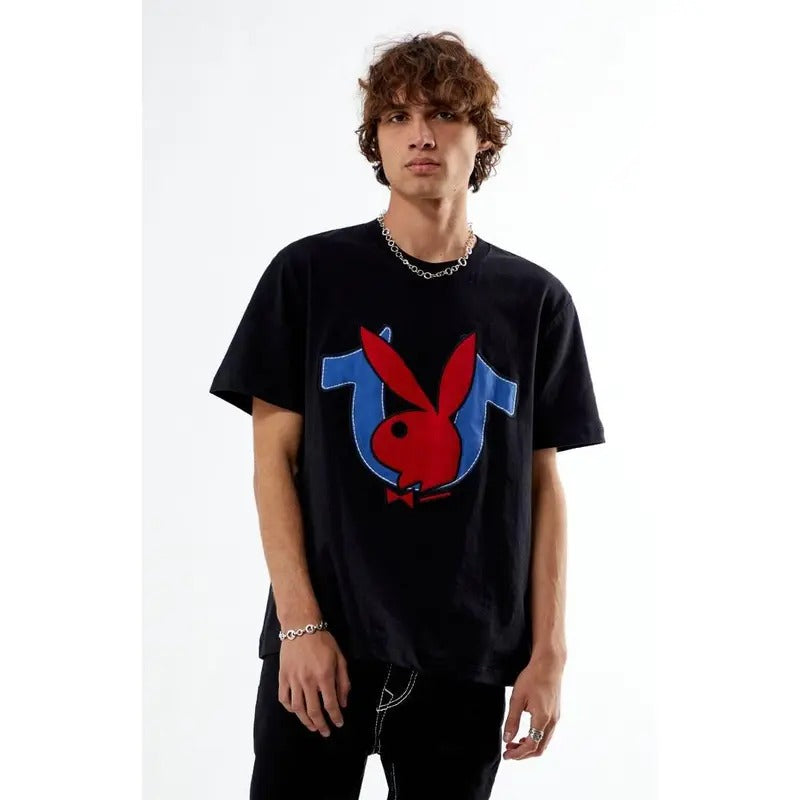 True Religion Men's x Playboy Applique Logo T-Shirt - Multicolor Hoodie, Sweatshirt | GrindPrints.com