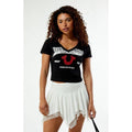 True Religion Women's Distressed Crystal V-Neck T-Shirt Hoodie, Sweatshirt | GrindPrints.com