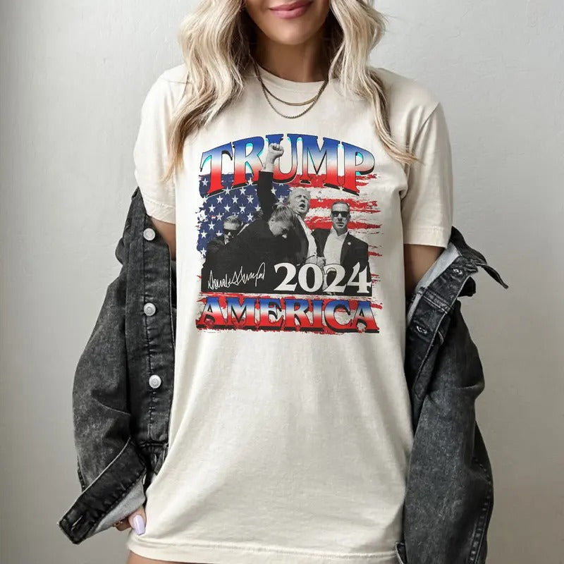 Trum 2024 Take America Back 2024 Unisex Shirt, Trum 2024 Shirt, American Eagle USA Flag Shirt, Trum 2024 Shirt, Gift For...