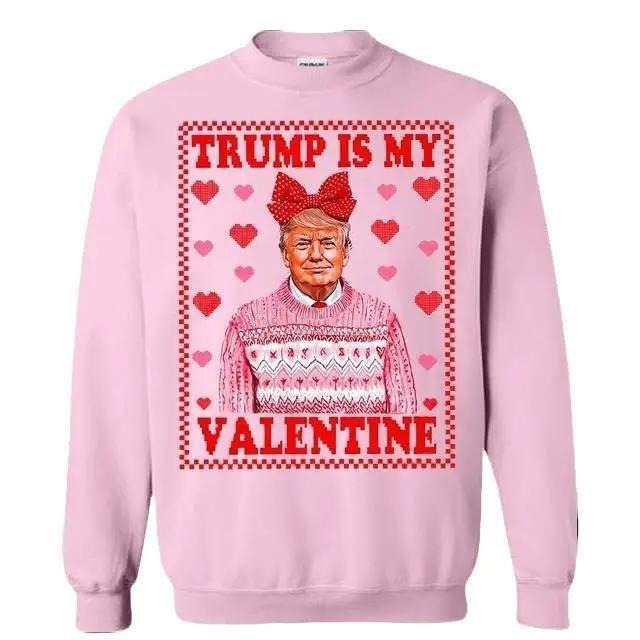 Trum Is My Valentine Sweatshirt , Funny Trump Valentine's Shirt, Trump Vance 2025 Hoodie, Casual Cotton Pullover Tshirt,...