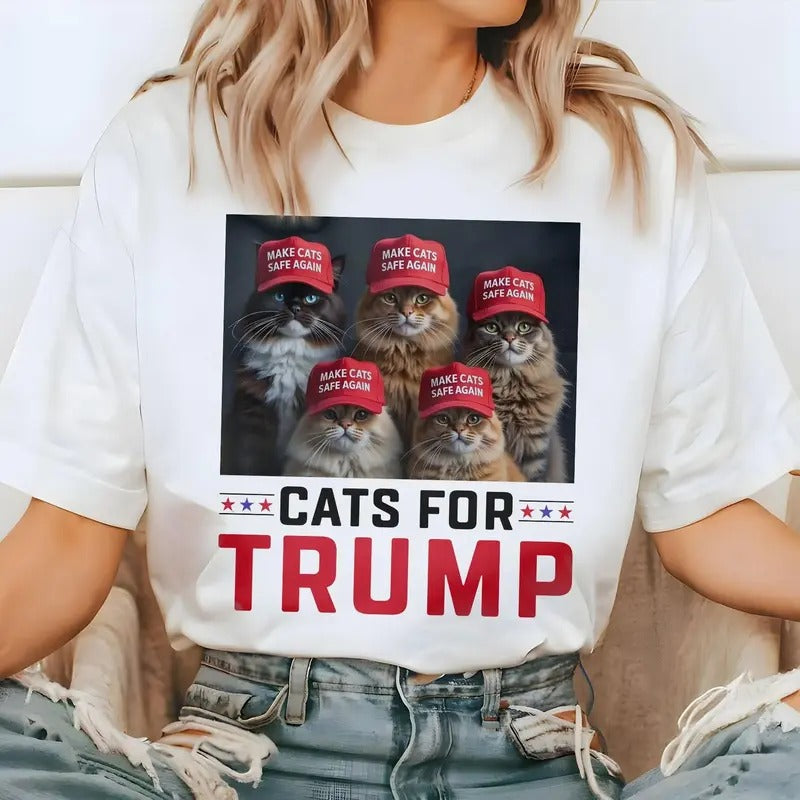 Trum Make Cats Safe Again Shirt, Cats For Trummp Shirt, Cats For Trummp Sweatshirt, Assassination Attempt Trummp T-Shirt,...