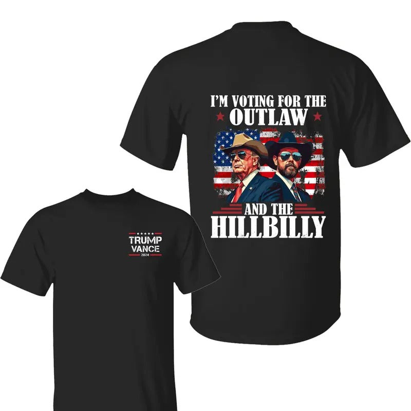 Trum Vance I'm Voting For The Outlaw And Hillbilly American Flag Shirt, Trum Vance Shirt, Trum Vance 2024 Shirt, Trum...