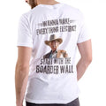 Trump- "Wanna make everything electric? Start with the boarder wall" mens t-shirt Casual Classic border wall Menswear...