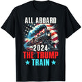 Trump 2024 All Aboard The Trump Train US American Flag T-Shirt made in usa Hoodie, Sweatshirt | GrindPrints.com