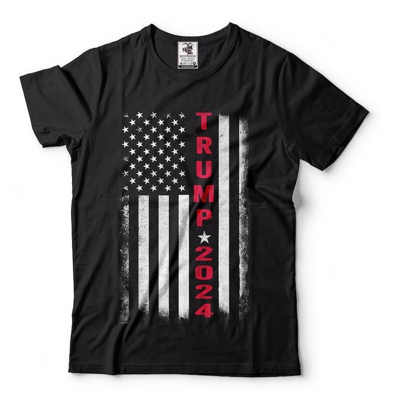 Trump 2024 American Flag Vintage T-Shirt MAGA trump 2024  sweater Hoodie, Sweatshirt | GrindPrints.com