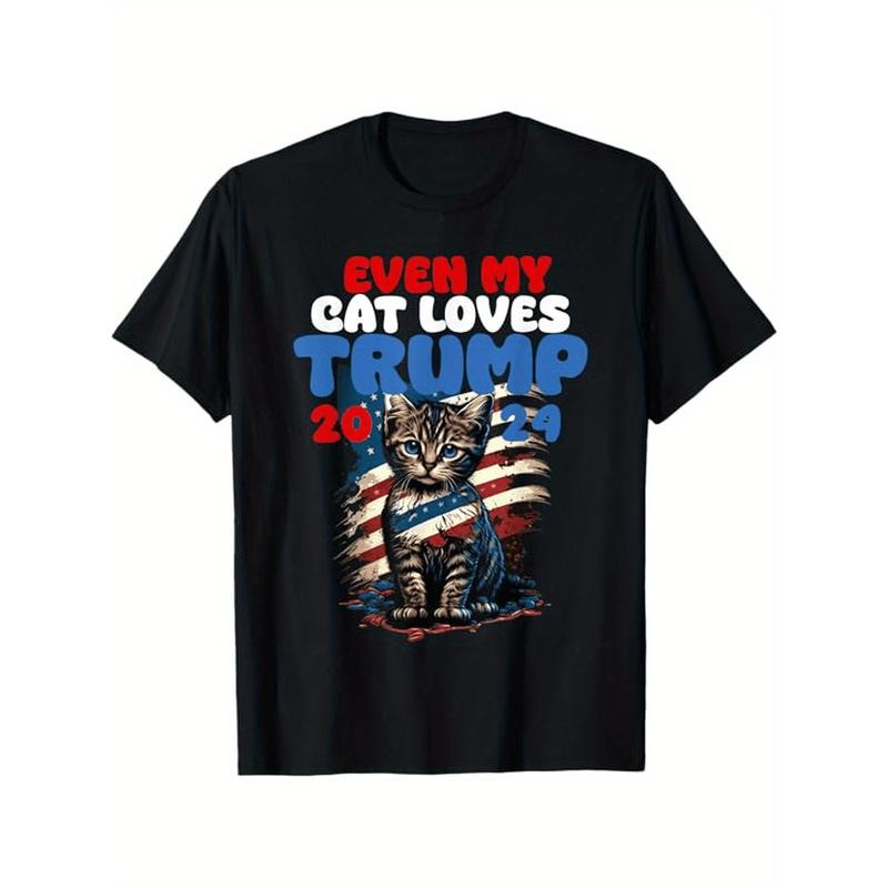 Trump 2024 Cat Lover'S Soft Cotton Crew Neck Short Sleeve Casual Fit Unique Print Made USA T-Shirts, Hoodie, Sweatshirt