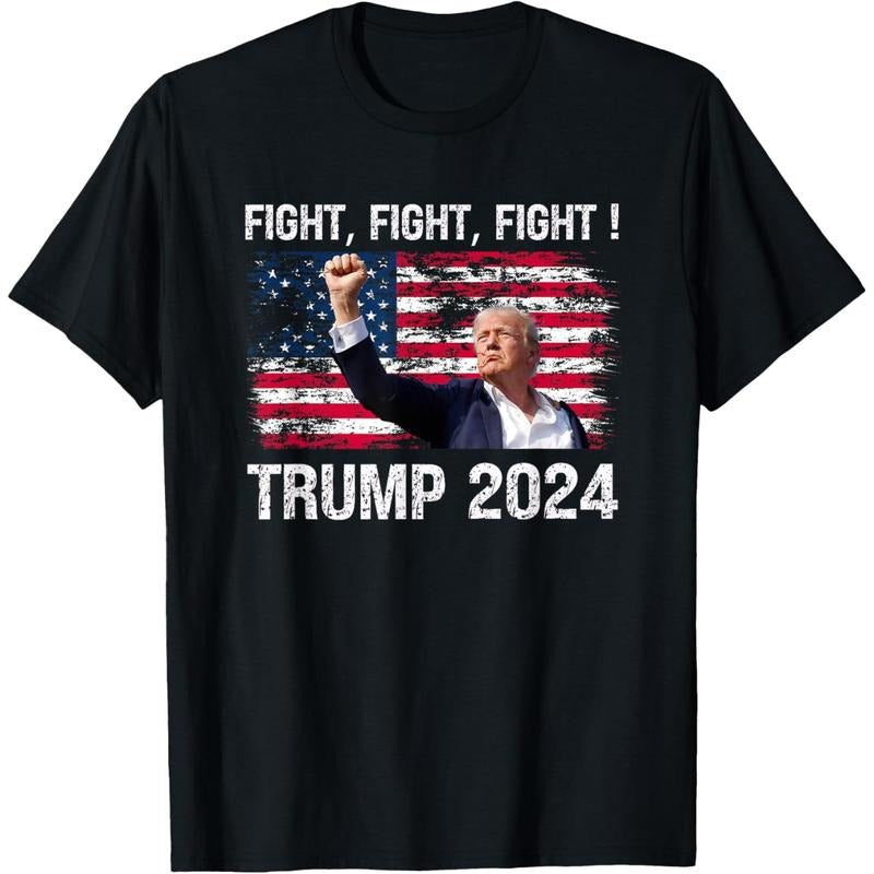 Trump 2024 Fight Fight Fight - Trump President Election 2024 T-Shirt made in usa Hoodie, Sweatshirt | GrindPrints.com