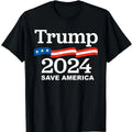 Trump 2024 Save America Trump 2024 T-Shirt Graphic Tee Tops Underwear Crewneck Menswear T Shirt Tshirt Streetwear Hoodie,...