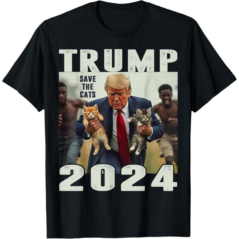 Trump 2024 Save the Cats Saying Debate T-Shirt made in usa Hoodie, Sweatshirt | GrindPrints.com