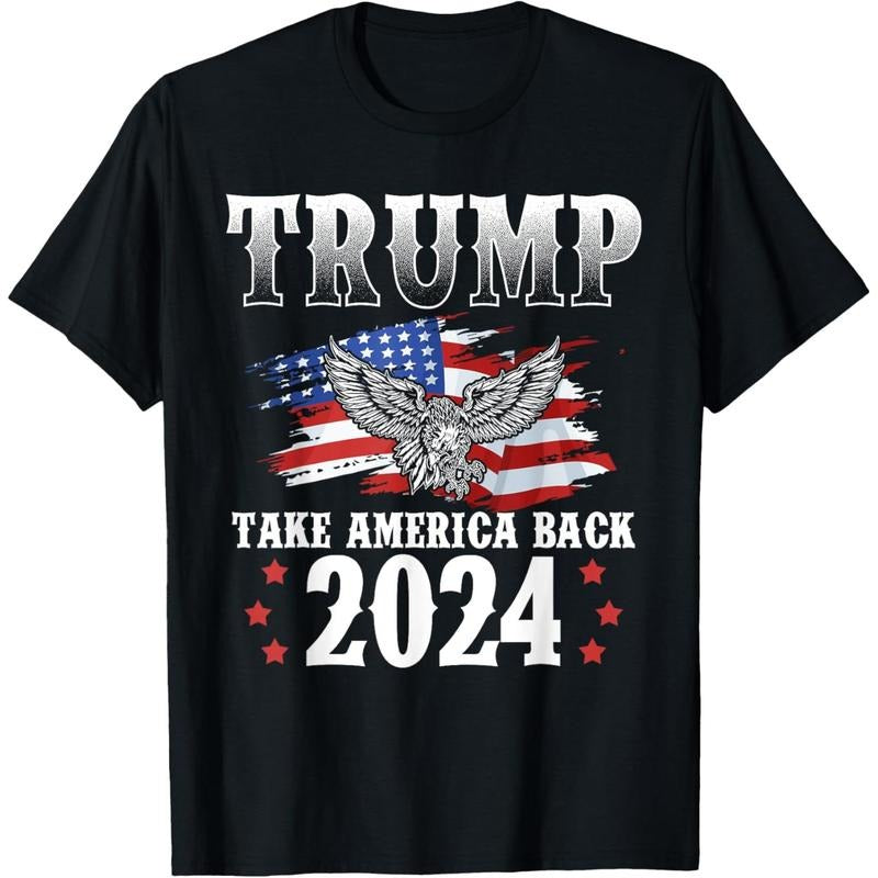 Trump 2024 Take America Back American Flag Trump 2024 T-Shirt made in usa Hoodie, Sweatshirt | GrindPrints.com