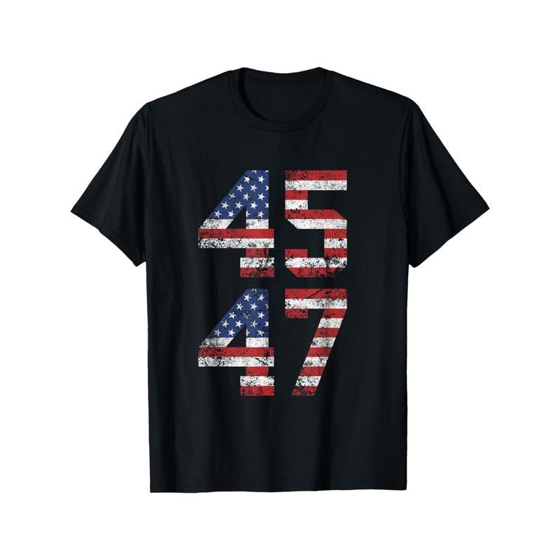 Trump 2024 Vintage-Inspired T-Shirt for Men - Classic Fit, Crew Neck, Cotton Blend, Short Sleeve