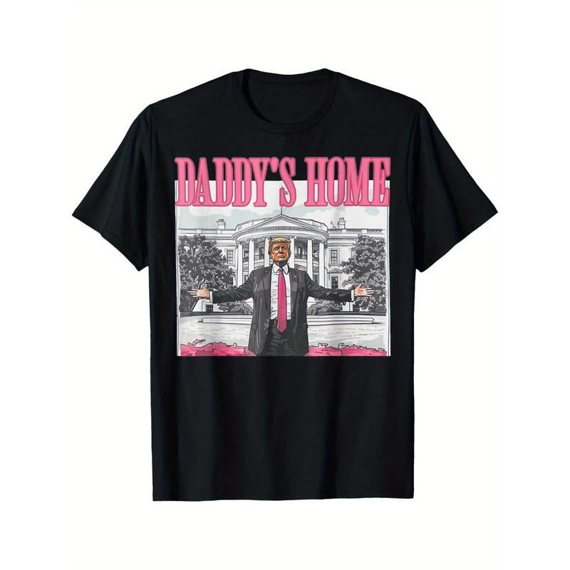 Trump 2024 takes back America, dad is home, Trump pink 2024 T-shirt Hoodie, Sweatshirt | GrindPrints.com