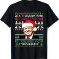 Trump All I Want For Christmas President Ugly Christmas 2024 T-Shirt Hoodie, Sweatshirt | GrindPrints.com