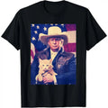Trump Cat Shirt Funny Cowboy Donald Trump 2024 American Flag T-Shirt made in usa Hoodie, Sweatshirt | GrindPrints.com