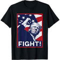 Trump Fight! Fist Pump US Flag Poster 2024 T-Shirt Hoodie, Sweatshirt | GrindPrints.com