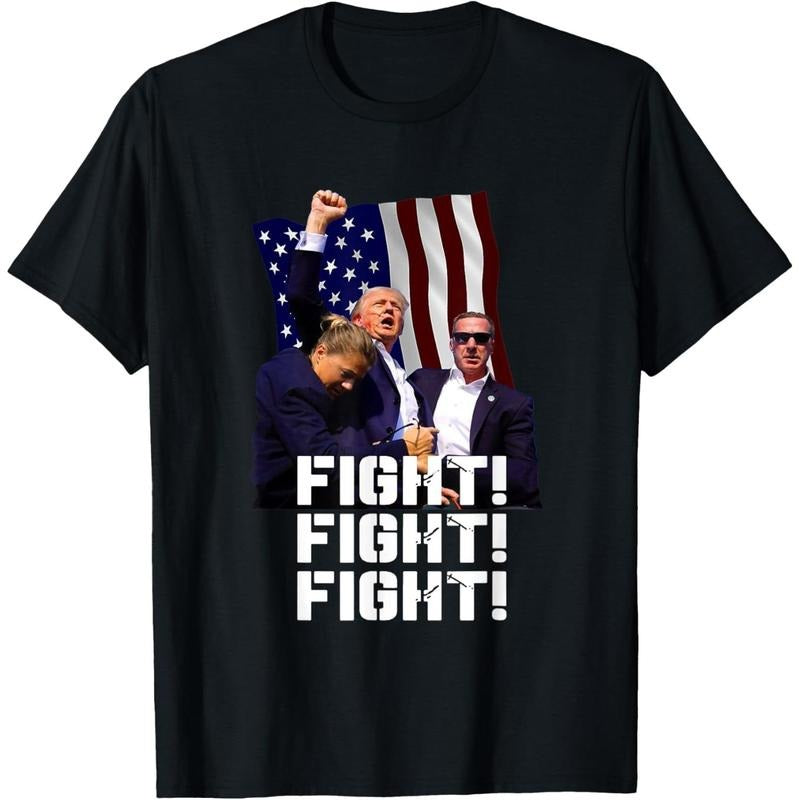 Trump Fight Fight Fight T-Shirt made in usa Hoodie, Sweatshirt | GrindPrints.com