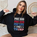 Trump Flag Hoodie, Pro God, Pro life, pro Trump Hoodie Sweatshirt T-Shirts | GrindPrints.com