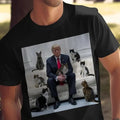 Trump Funny Cat Lover T-Shirt, Cute Cats on Sofa With T.rump Shirt Unique Cat Dad T-Shirt, Unique Animal Lover Gift, US...