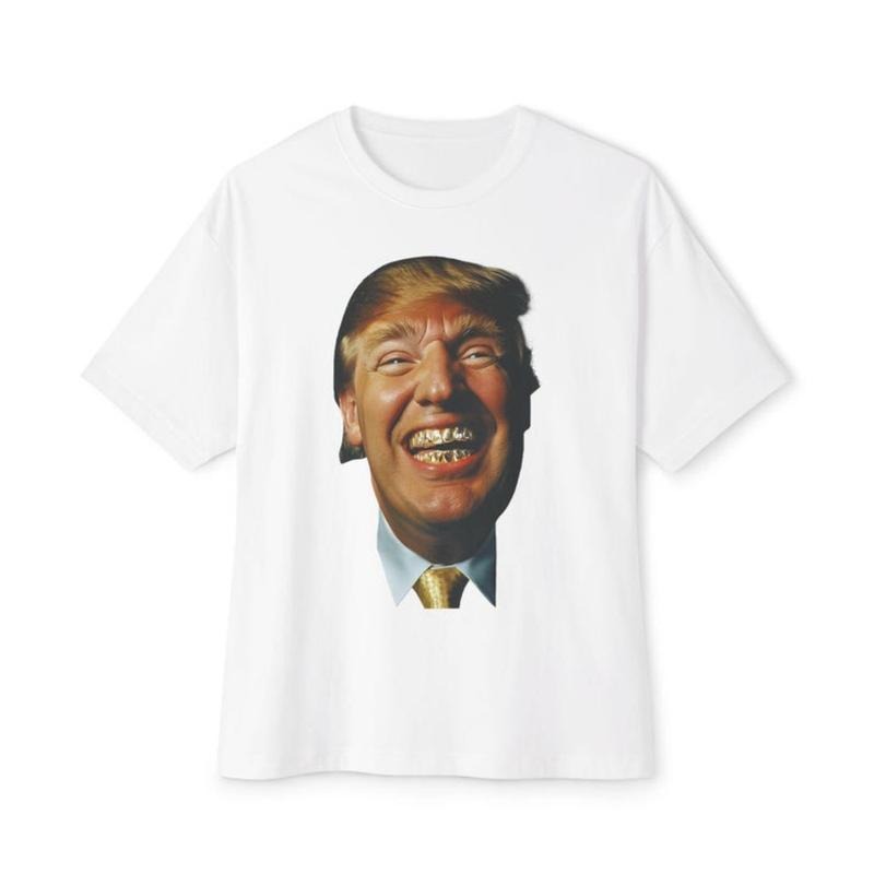 Trump Grillz Unisex Oversized Boxy Tee made in usa Hoodie, Sweatshirt | GrindPrints.com