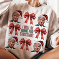 Trump I'll Be Home For Christmas Humorous Trump Christmas T-Shirt Casual Cotton Hoodie, Sweatshirt | GrindPrints.com