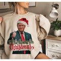 Trump I'll Be Home for Christmas, Humorous Trump Christmas sweatshirt Design Clipart Illustration, Christmas sweatshirt,...