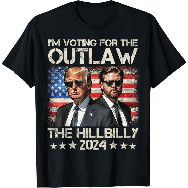 Trump I'm Voting For The Outlaw And The Hillbilly 2024 trump T-Shirt made in usa Hoodie, Sweatshirt | GrindPrints.com