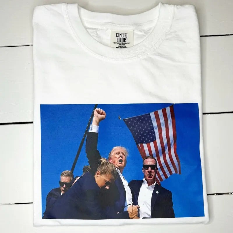 Trump Shot Rally Tee Hoodie, Sweatshirt | GrindPrints.com