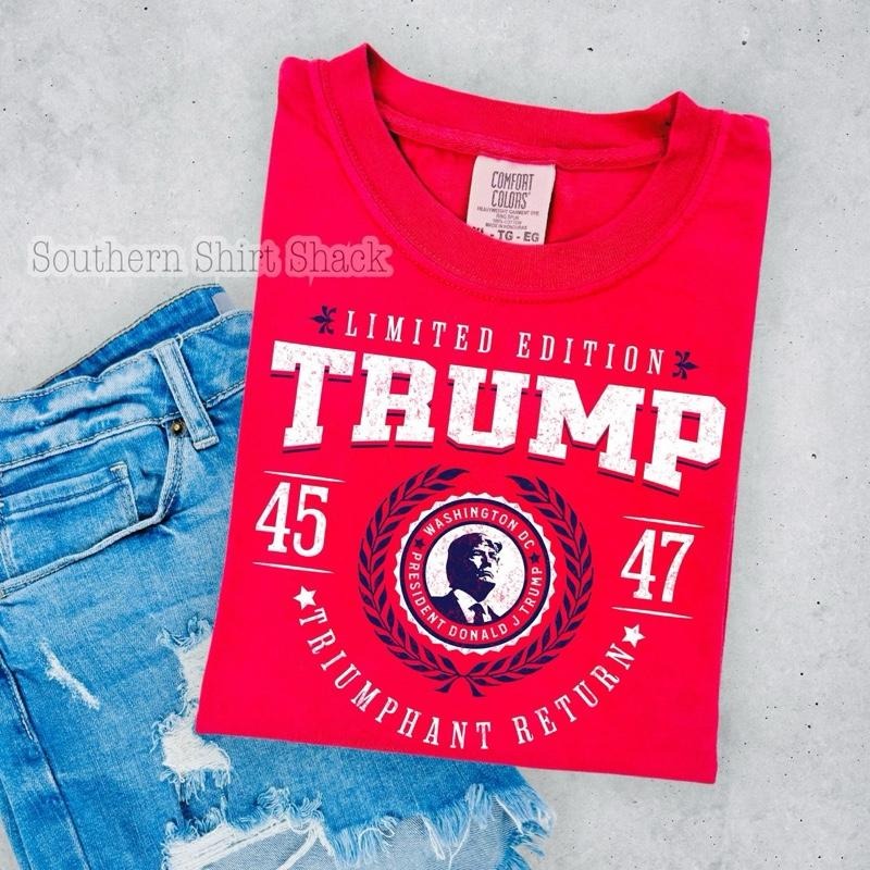 Trump Triumphant Return T shirt | paprika comfort colors t shirt | Trump T shirt Hoodie, Sweatshirt | GrindPrints.com