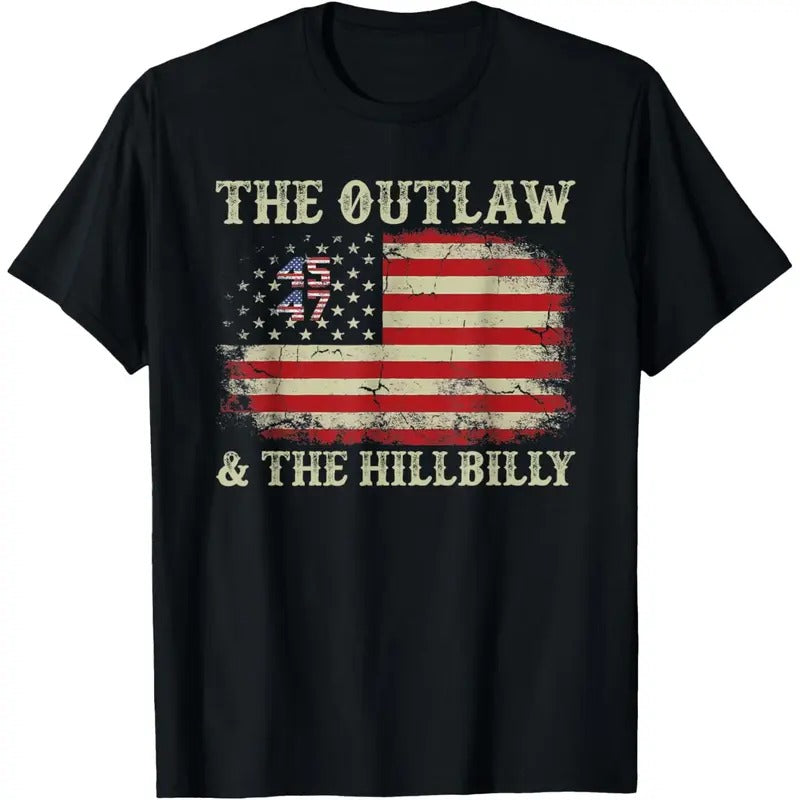 Trump Vance 2024 Donald Trump J.D. Vance Outlaw & Hillbilly T-Shirt made in usa Hoodie, Sweatshirt | GrindPrints.com