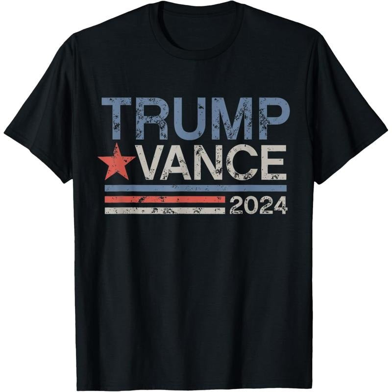 Trump Vance 2024 Retro Stripe Trump JD Vance T-Shirt made in usa Hoodie, Sweatshirt | GrindPrints.com