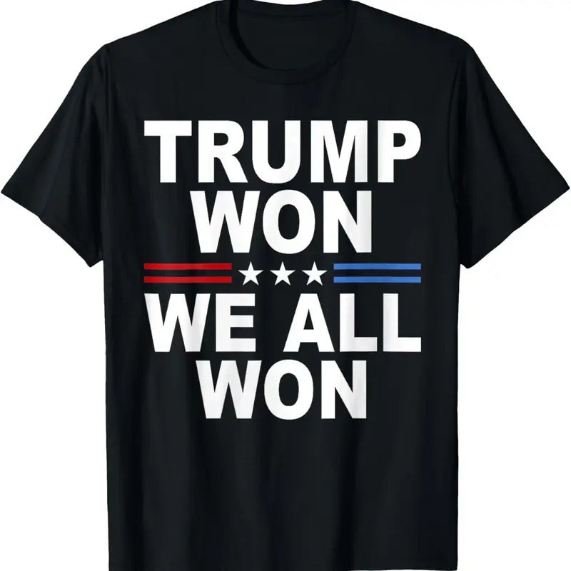 Trump Won - We All Won 2024 USA Flag Trump Won T-Shirt Hoodie, Sweatshirt | GrindPrints.com