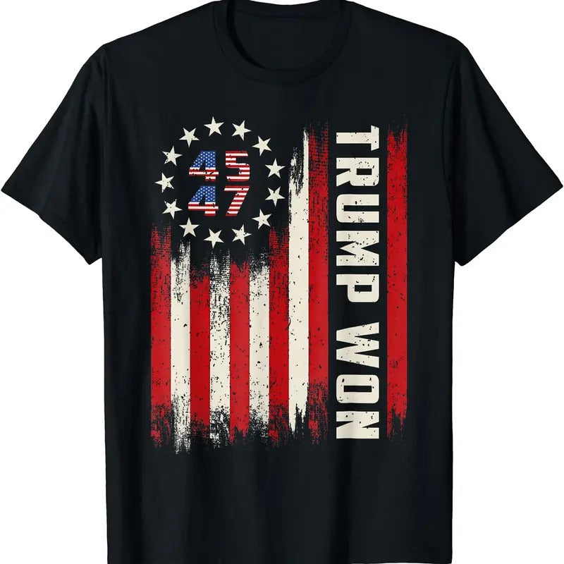 Trump Won 2024 45 47Th President Usa Flag T-Shirts, Hoodie, Sweatshirt