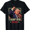 Trump Won Again 2024 Election President 47th American Flag T-Shirt Hoodie, Sweatshirt | GrindPrints.com