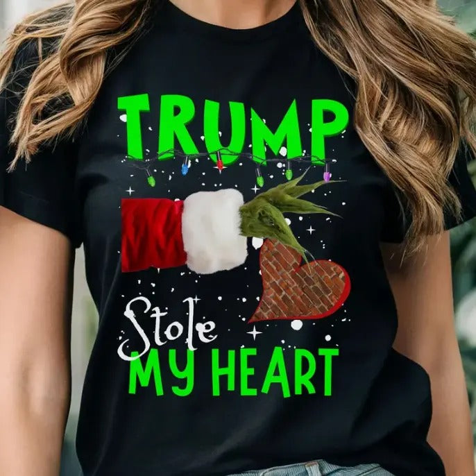 Trumpp Christmas Shirt, Christmas Shirt, Stole My Heart T-Shirts Cotton Fabric Hoodie, Sweatshirt | GrindPrints.com