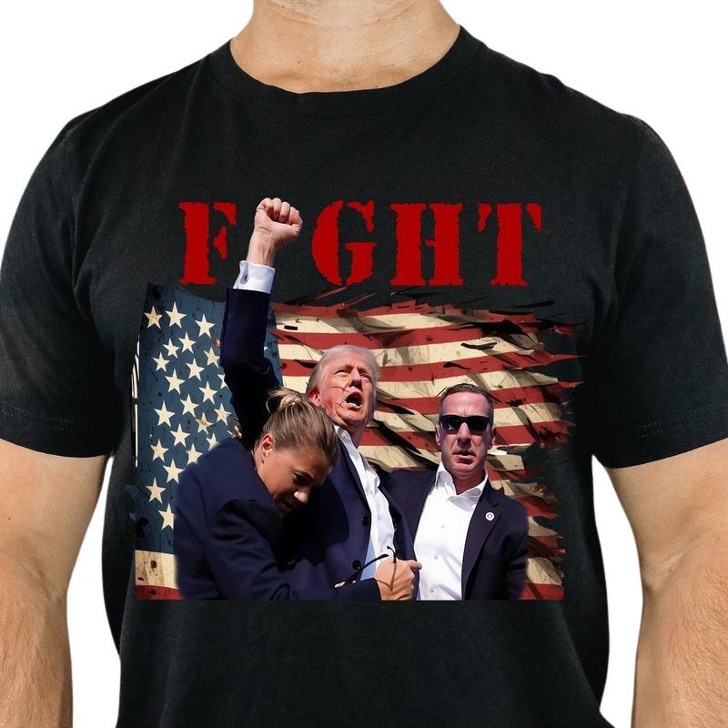 Trumpp Fight T-Shirts, MAGA Fist Pump Sho0ting Survivor Unisex T-Shirts Menswear Top Hoodie, Sweatshirt | GrindPrints.com