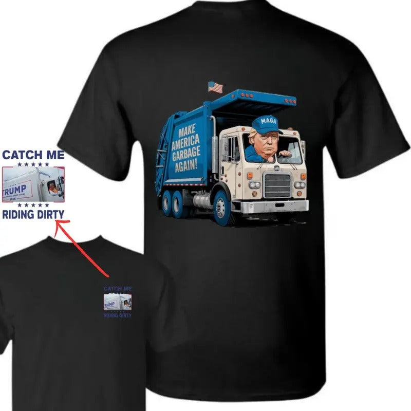 Trumpp garbage man in trash truck T-Shirt, Trump Shirt Trum Vance Sweatshirt Gift, Make America Great Again Trump...