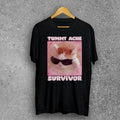 Tummy Ache Survivor Funny Cat Meme T-shirt, Gift for Woman Goofy Ahh Cats Tee Shirt, Trendy Summer Clothes Ironic, Silly...