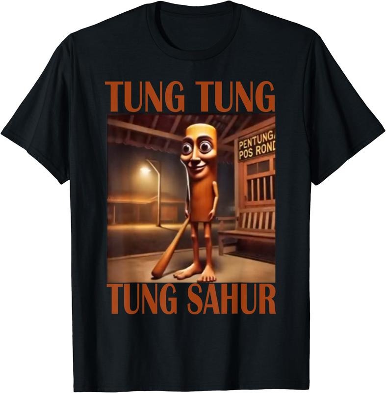 Tung Tung Tung Sahur T-Shirt | Unisex Cotton Tee Gift, Crewneck, Short Sleeve Hoodie, Sweatshirt | GrindPrints.com