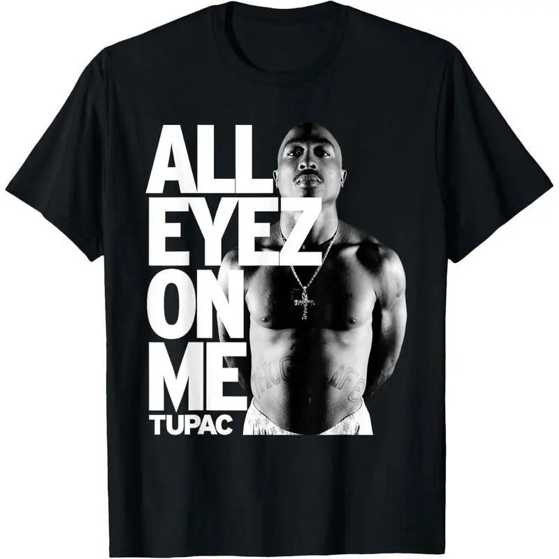 Tupac All Eyez On Me T-Shirt, Vintage TuPac Graphic Tee, Tupac Shakur Shirt, 2Pac Shirt, 90s Merch, Rapper Shirt, Hip Hop...