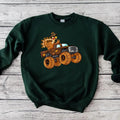 Turkey Riding Monster Truck Sweatshirt, Boys Thanksgiving Shirt, Funny Turkey Day Sweater, Thankful Hoodie | GrindPrints.com