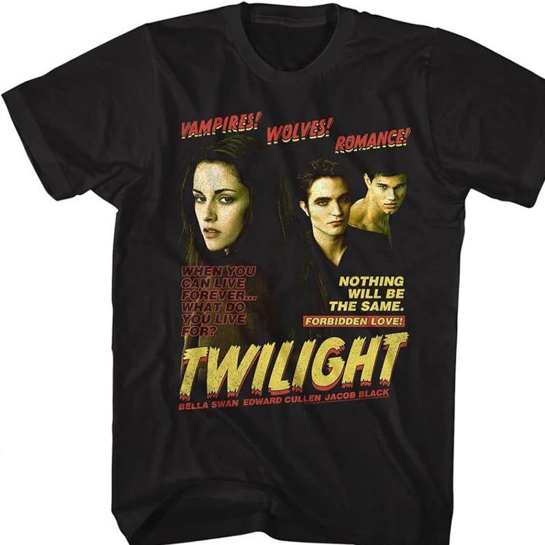 Twilighttt Saga Vampiree Wolf Romance Shirt Vintage Comic Retro Twilightt Fans Homage Book Lover T-Shirts, Hoodie, Sweatshirt